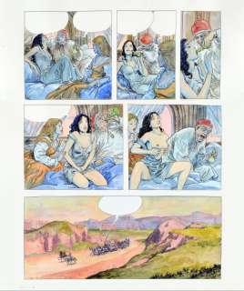 Manara, Milo | Borgia Grande planche très sensuelle aux encres de couleur | Coutau Bégarie