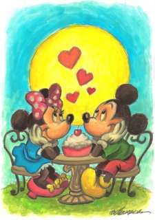 Joan Vizcarra | Mickey & Minnie Summer Love - Original Painting - Joan Vizcarra - Acrylic Art - Original Artwork - 42 x 30 cm | Catawiki