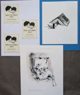 Follet, René | Follet, René - Etudes préparatoires originales pour 2 projets + 3 ex-libris | Catawiki