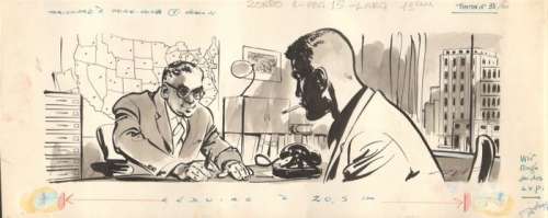 Follet, René | Follet, René - Dessin original - Traquenard Ã  Hong-Kong - Illustration feuilleton Le journal de Tintin 33 en 1960 - (1960) | Catawiki