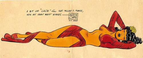 Milton Caniff | Miss Lace Aquarelle originale sur dessin imprimé, dédicacé | Cornette de St Cyr