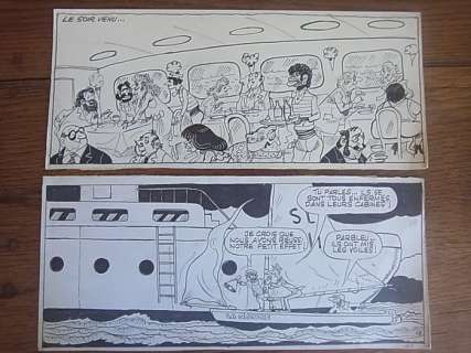 Pellos, René | Pellos, René - 2x Strip original - Les Pieds Nickelés | Catawiki