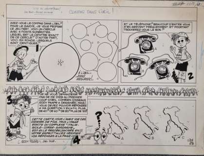 Paape | Paape, Eddy - Planche originale - Geai et Mowgli - Compas dans l’oeil (années 1960) | Catawiki