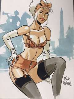 Meynet, Félix | Meynet, Félix - Dessin original couleur - Mirabelle coquine à Paris | Catawiki