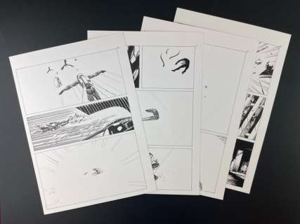 De Angelis | Nathan Never - 4x tavole originali "Scontro finale" - Page volante - Exemplaire unique - (2012) | Catawiki