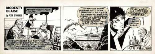 Romero, Enrique Badia | Romero, Enrique Badia - Originele strook - Modesty Blaise - Take me to your leader - (1974) | Catawiki