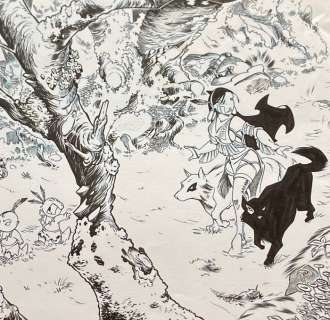 Keramidas, Nicolas | Keramidas, Nicolas - Dessin original - Luuna - 4ème de couverture de tous les albums de la série - (2002) | Catawiki