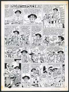 Marcel Gotlib - Planche originale n°2 pour une histoire en 5 planches Bougret the policeman. Avec représentés : Gotlib, Fred, Goscinny et une histoire en hommage Ã  Popeye de Segar - La Rubrique-Ã -Brac T.3 - Rubrique-Ã€- Brac