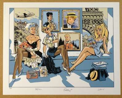 Walthéry, Dany Et Meynet | Colombe, Mirabelle et Natacha - Sérigraphie + Original incrusté - Numérotée/Signée - Dany, Meynet et Walthéry (2021) | Catawiki