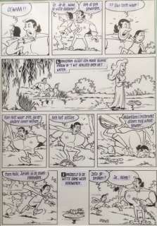 Jerom - groene albumreeks. nr. 92 - Originele pagina (p.9) - De hoed van Vidolmes - Loose page - (1981) | Catawiki