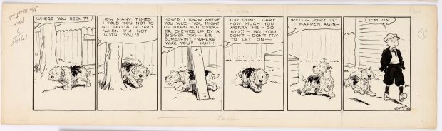 Cap Stubbs and Tippie Original Ink Daily Comic Strip Art Signed and Drawn by Edwina Dumm AM21 | Charles Scott Gallery