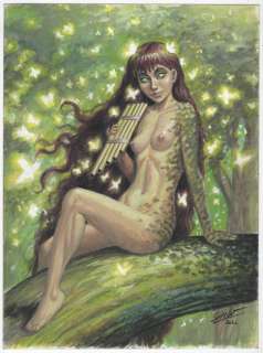 Size: 19 X 28 Cm. - Signed | Gambedotti, Atilio, - 1 Original illustration - NINFA DEL BOSQUE - Page volante - (2022) | Catawiki