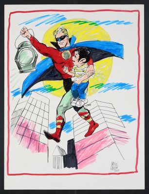 Irwin Hasen | Green Lantern and Dondi Commission by Irwin Hasen | mycomicshop.com