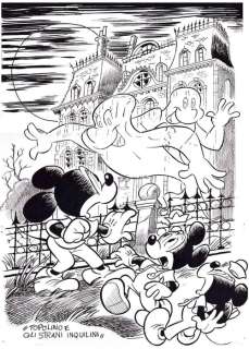 Valerio Held | Topolino 2499 - Topolino e gli strani inquilini - Signed Inked Original Artwork by Valerio Held - Page volante - (2003) | Catawiki