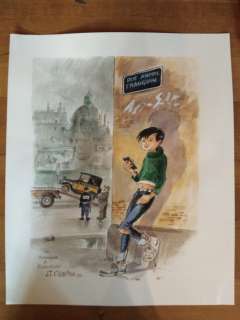 Jean-François Charles | Charles, Jean-François - Dessin original couleur - Gaston et sa Fiat 509 confisquée - (2022) | Catawiki