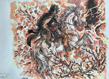 Kas | Kas - Dessin original couleur + ex-libris Brüssel - Les Sans-Visages - (2019) | Catawiki