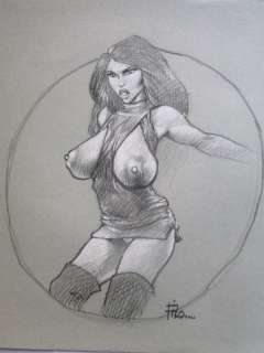 Filobedo | Filobedo - Dessin erotique “La fille aux seins nus” - Page volante - Exemplaire unique | Catawiki