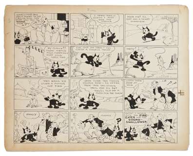 Original ’’Felix the Cat’’ Sunday Strip from 1933 by Otto Messmer -- The Circus Comes to Town | Nate Sanders