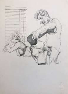 Riccardo Mannelli | Riccardo Mannelli - illustrazione originale pubblicata su “Carni Scelte ” / pag 47 - Page volante - Exemplaire unique - (1994) | Catawiki