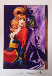 Candita, Giuseppe | Candita, Giuseppe - Original drawing - Tribute to Satanik - Page volante - Exemplaire unique | Catawiki