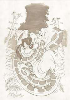 Miguel Sánchez Babiano | Goofy - Goofy and the serpent signed by Miguel S. Babiano - Page volante - (2007) | Catawiki