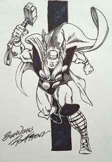 Ron Frenz | Ron Frenz - Thor - pin up original art - Exemplaire unique | Catawiki