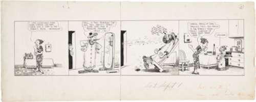 George Herriman Baron Bean Daily Comic Strip Original Art (c. 1916). Three months before the Sunday Krazy Kat -