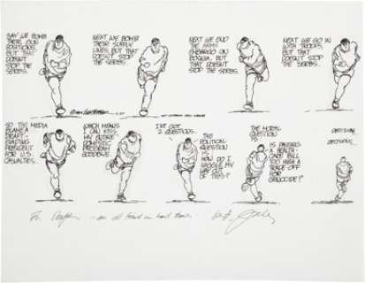 Jules Feiffer Comic Strip Original Art dated 2-27-94 (Universal Press Syndicate, 1994). A morning run gives -