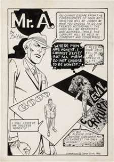 Steve Ditko Comic Crusader #4 Mr. A "Debaters" Splash Page Original Art (1968). The battle between - | Heritage