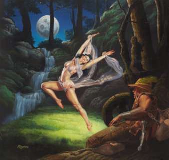 Rowena Morrill Beren and Luthien J. R. R. Tolkien Calendar Illustration Original Art (Ballantine Books, 1981). -