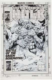 Liam Sharp and Robin Riggs The Incredible Hulk #428 Cover Original Art (Marvel, 1995). Go green with this -