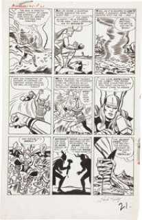 Jack Kirby and Dick Ayers Avengers #1 page 16 Original Art (Marvel, 1963). Face front, Marvelites -- it’s Thor - | Heritage
