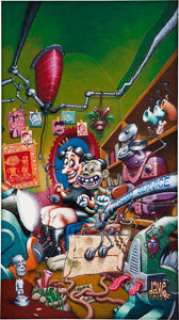 Dave Cooper Painting Original Art (1996). The Suckle, Crumple, and Weasel artist produced this somewhat surreal -