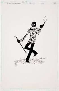 Tim Sale Batman: Long Halloween #7 Riddler Cover Original Art (DC, 1997). Edward Nigma, aka the Riddler, does his -