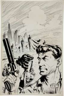 Mark Schultz Xenozoic Tales #3 Jack Tenrec and Hannah Dundee Cover Original Art (Kitchen Sink, 1987). Reminiscent -