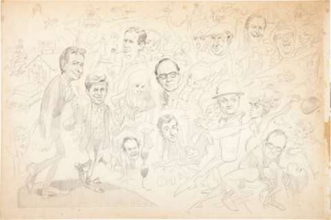 Jack Davis Guide To the Married Man Poster Preliminary Original Art (Fox, 1967). Jack Davis penciled -