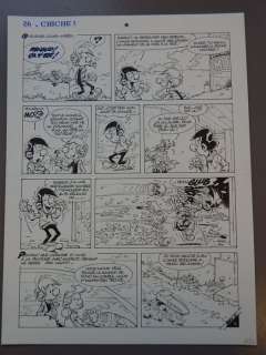 Seron, Pierre | Seron - Originele pagina (p.10) - Les petits hommes T40 / De Mini-mensjes 40 - Chiche! / Wedden! - (2002) | Catawiki