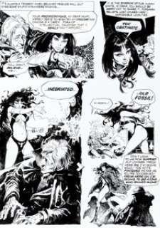 Jose Ortiz Vampirella #35 "The Blood-Gulper" Page 11 Original Art (Warren, 1974). This eye-popping -