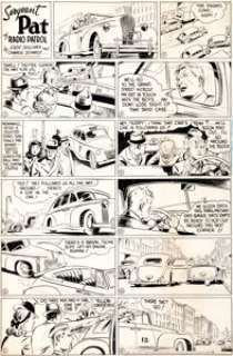 Charlie Schmidt Radio Patrol Sunday Comic Strip Original Art dated 1-13-46 (King Features, 1946). Sgt. Pat -