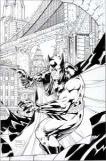Jim Lee and Scott Williams Batman Black and White #1 Cover Original Art (DC, 1996). Batman is ready for action - | Heritage