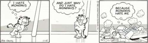 Jim Davis Garfield Daily Comic Strip Original Art dated 11-15-82 (United Feature Syndicate, 1982). - | Heritage