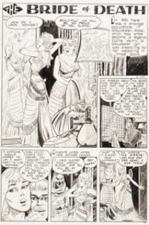 Jack Katz Adventures Into Darkness #11 "The Bride of Death" Complete 3 Page Story Original Art -