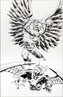 Steve Lieber and Rick Magyar Hawkman V4#11 Cover Original Art (DC, 1994). A fantastic cover mixing -