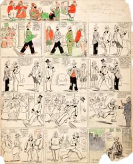 Frederick Opper Happy Hooligan Sunday Comic Strip Original Art (King Features Syndicate, c. 1917). Happy is in -