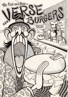 Art Spiegelman Verse Burgers Cover Original Art and Booklet (Planet Repair Shop Press, 1972). Verse Burgers -