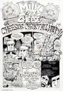 Evan Dorkin Milk & Cheese‘s Third Number One #1 Story Page 1 Original Art (Slave Labor Graphics, 1992). -
