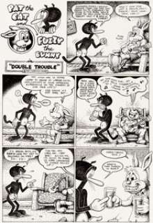 Robert Crumb and Jay Lynch Funny Aminals  Complete 2-Page Story Original Art (Apex Novelties,  1972).... (Total: 2 Original Art)