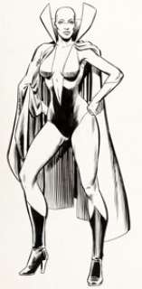 Jim Starlin and Joe Rubinstein Official Handbook of the Marvel Universe #7 Moondragon Illustration Original -