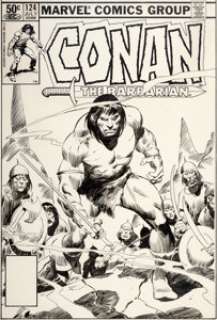 John Buscema Conan the Barbarian #124 Cover Original Art (Marvel, 1981). A striking image of Conan, all the - | Heritage