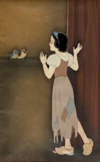 Snow White and the Seven Dwarfs Snow White at the Wishing Well Production Cel Courvoisier Setup (Walt Disney, - | Heritage